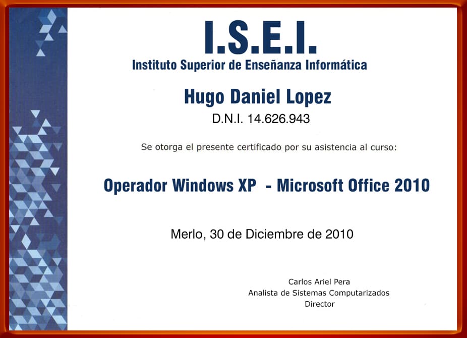 Curso de Computaciòn - ISEI (Instituto Superior de Enseñanza Informàtica)