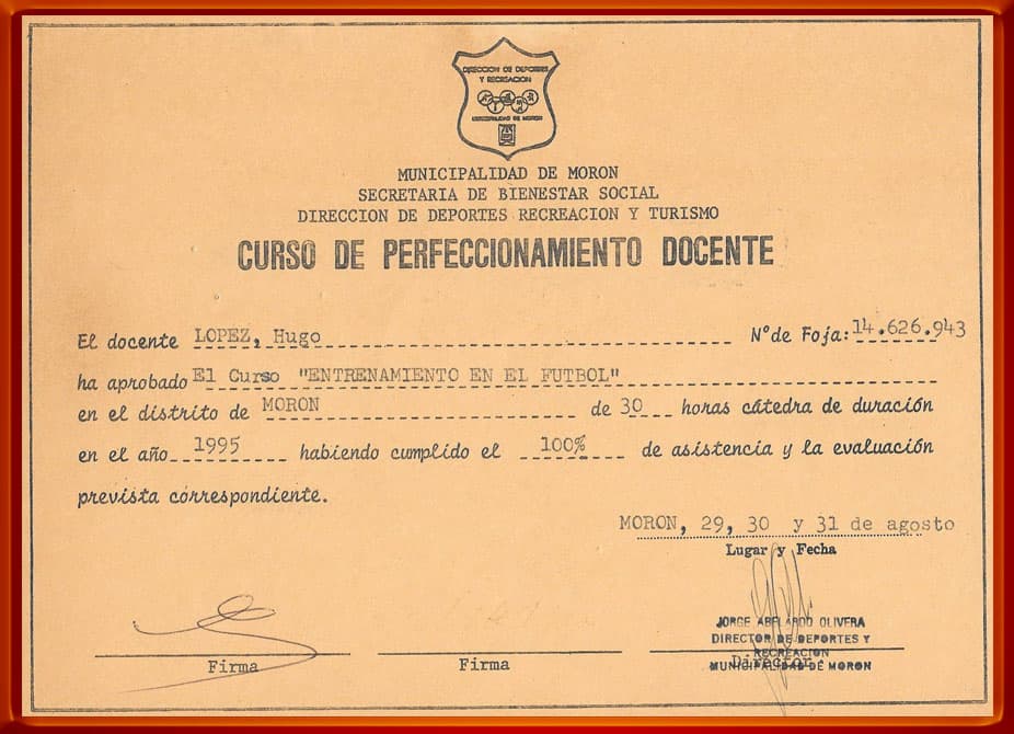 Curso de Perfeccionamiento Docente. Agosto 1995 (Capital Federal)