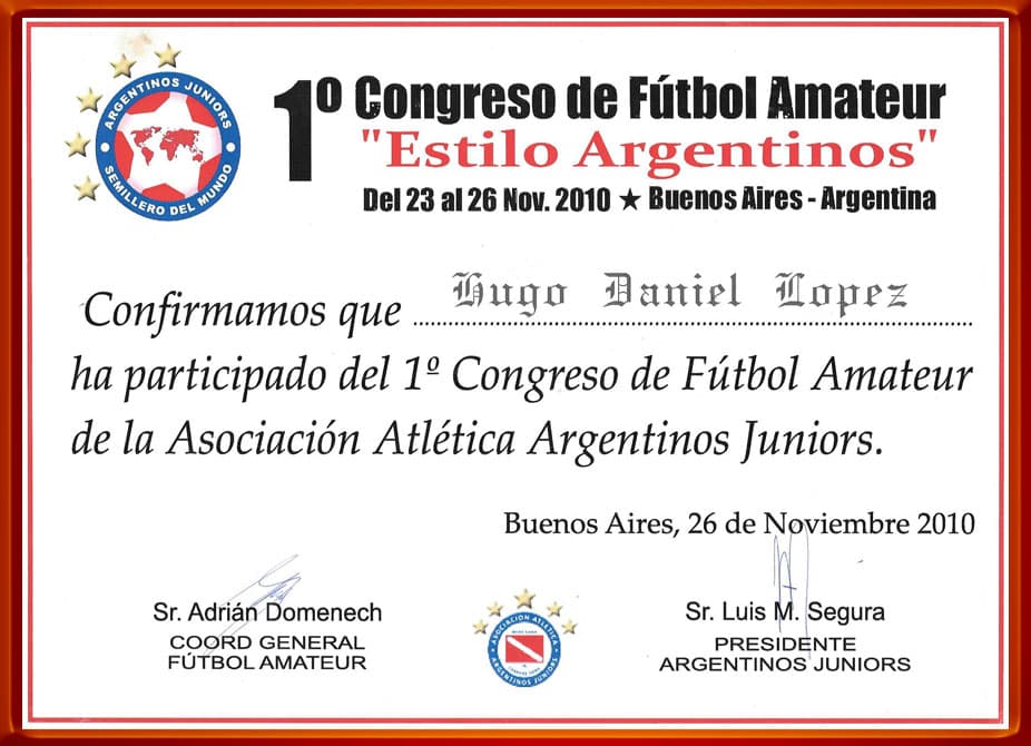 1º Congreso de Fútbol Amateur. Noviembre 2010. Club Argentinos Juniors