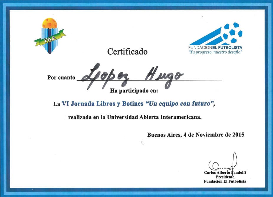 Jornada: Un Equipo con Futuro. Noviembre 2015. Buenos Aires